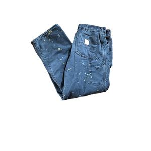 Pre-owned Carhartt B111PTB Blanket Lined Cargo Pants 36 x 32 Paint Splatter